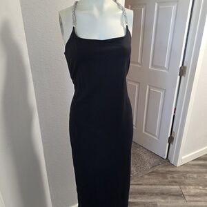 Forever 21 Black Strapless Dress with Silver Straps